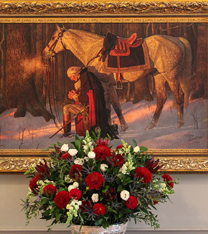 乔治·Washington在祈祷时跪下